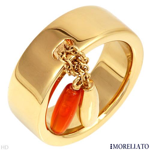 MORELLATO-GENUINE CARNELIAN DANGLE RING-sz8